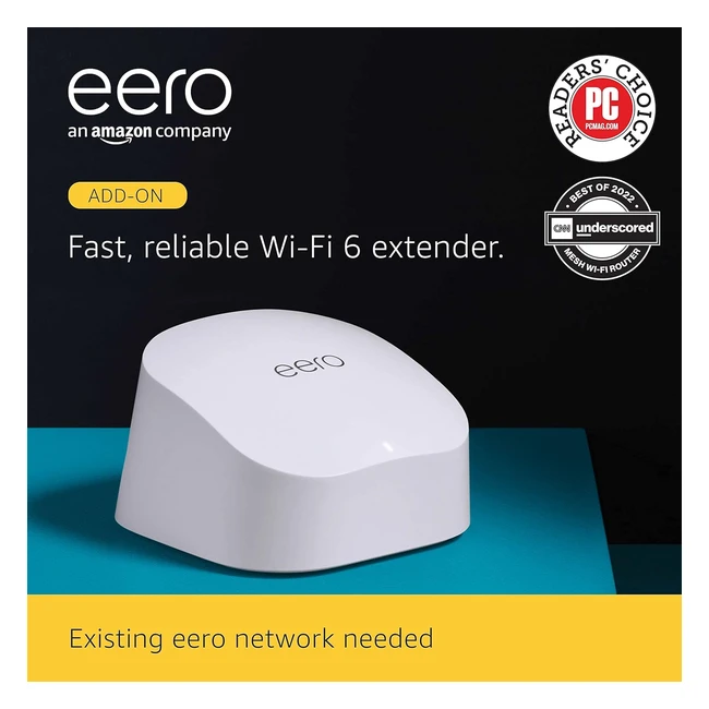 Amazon Eero 6 Mesh WiFi Extender 500 Mbps Ethernet - Expand Your Coverage!