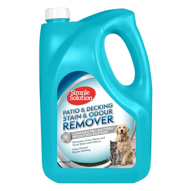 Simple Solution Patio Decking Pet Stain & Odour Remover - 4L - Probiotic Enzymatic Cleaner