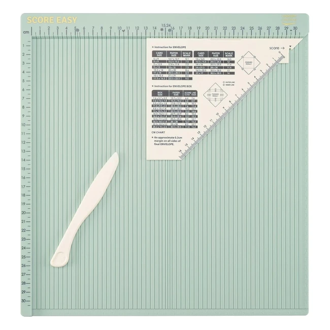 Plaque de rainurage Vaessen Creative Score Easy - Menthe - Plieuse OS - Guide - Cartes - Loisirs Créatifs - Papier 305x305cm