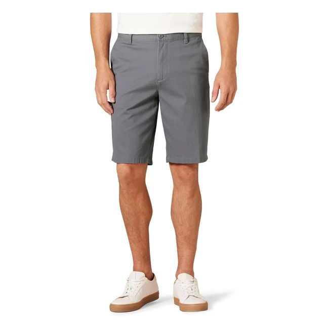 Amazon Essentials Herren Slim-Fit Komfort Stretch Flat Front Chino Shorts 28cm Innenbeinlänge