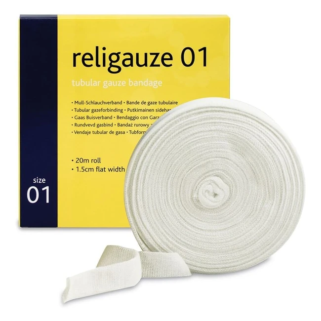 ReliGrip Bandaids Tubular Gauze | Secure & Comfortable | Ideal for Fingers & Toes | 20m Uncut Roll