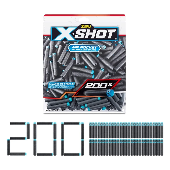XShot Excel Dart 200 Sacchetti di Pellicola per Freccette Ricariche Schiuma Colore Foil Bags 36592 - Freccette Universali
