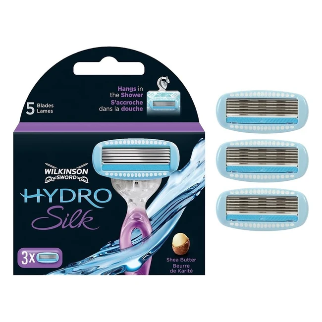 Wilkinson Sword Hydro Silk - Lames de Rasoir pour Femme - Pack de 3 - Hydratation, Acid Hyaluronique, Lissage