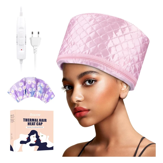 Hair Cap Treatment Steamer Deep Conditioning Thermal Heat Caps Electric for Afro Hair - Hot Care Hat Home Spa - 2 Mode - Pink UK Plug