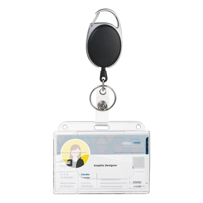 Vicloon Retractable Badge Holder ID Card Holder with Keyring - Strong & Convenient