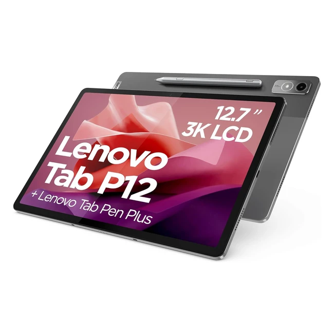 Lenovo Tab P12 Tablet 127 3K Touch Display MediaTek Dimensity 7050 8GB RAM 128GB SSD Android 13 Grau inkl. Lenovo Tab Pen Plus