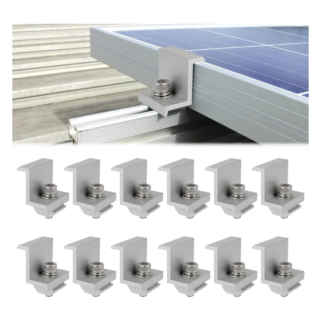 12 pezzi staffa z di montaggio per pannelli solari kit morsetto terminale supporti fotovoltaici
