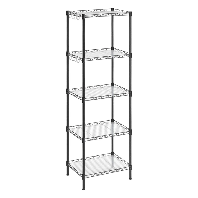 Songmics 5-Tier Wire Shelving Unit LGR115B01 - Height-Adjustable Metal Shelves for Kitchen