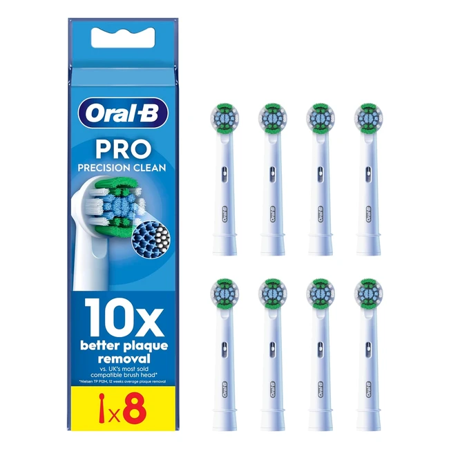 OralB Pro Precision Clean Electric Toothbrush Heads - Pack of 8 - XShape & Angled Bristles