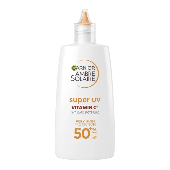 Garnier UV Sonnenschutz Fluid gegen dunkle Flecken SPF 50 Ambre Solaire Super UV Vitamin C Tägliches Fluid 40 ml
