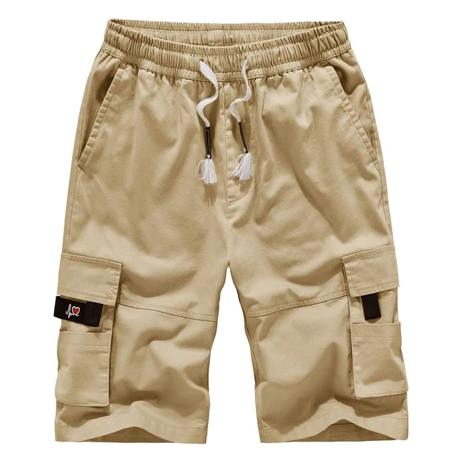 Aptro Men's Cargo Shorts Combat Casual Cotton Elastic Waist Shorts CG01