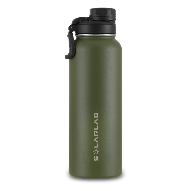 Borraccia Termica Acciaio Inox 12L - Solarlab BPA Free - Bevande Calde e Fredde - Scuola Campeggio - Verde