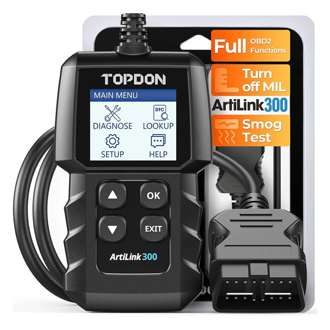 Topdon AL300 OBD2 Scanner Code Reader Car Auto Diagnostic Tool Full OBD2 Functions HD LCD Display