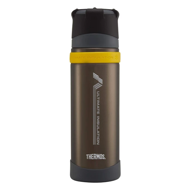 Thermos 104105 Ultimate Series Metal Flask Charcoal 500ml - Vacuum Insulation Technology, Hot 24 Hours, Cold 24 Hours