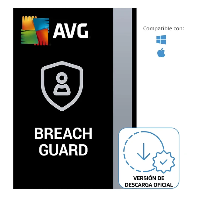 Protección en línea AVG BreachGuard 2024 - Detección de filtraciones 24/7 - 1 Dispositivo - 1 Año