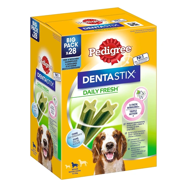 Pedigree Dentastix Tägliche Frische Zahnpflege Snack für mittelgroße Hunde 112 Sticks 4 x 28 Stück