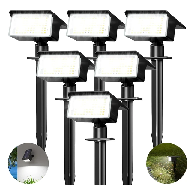 Spot Solaire Extérieur Nipify 75 LED Lot de 6 Lampe Puissante Étanche 4 Modes Réglable