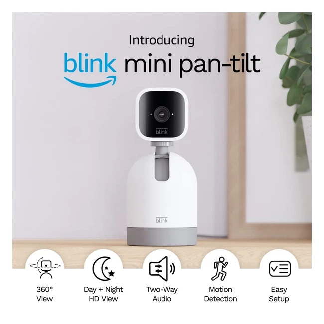 Blink Mini PanTilt Camera HD Video Motion Detection Alexa Enabled | Indoor Security Camera | Free Trial