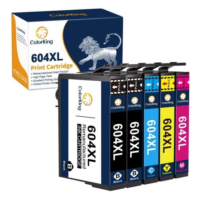 Cartouches d'encre Colorking 604XL pour Epson XP2200 XP2205 XP3200 XP3205 XP4200 XP4205 - Lot de 5 - Haute Capacité