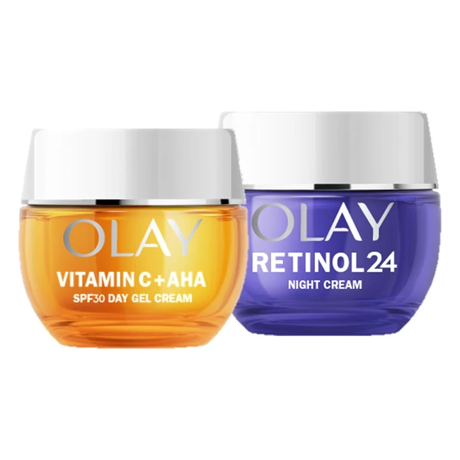 Olay Vitamin C Face Moisturiser SPF & Retinol 24 Night Cream Anti Ageing Set