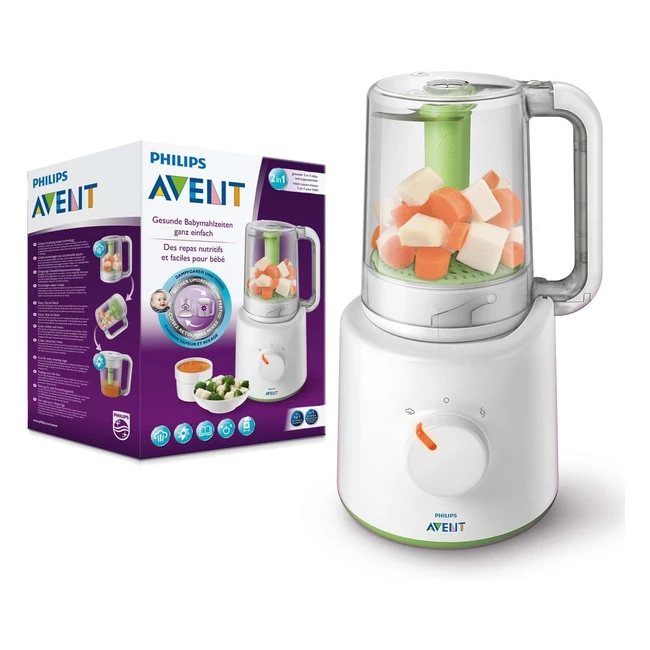 Philips Avent 2in1 Baby Food Preparer SCF87020 White - Gesunde Babynahrung schnell zubereiten