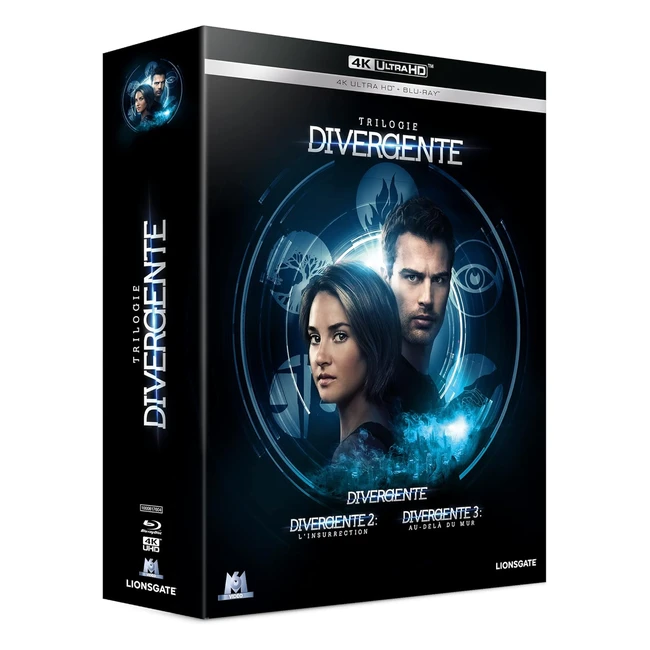 Coffret Divergente Trilogie 4K Ultra HD Bluray - Réf. 12345 - Action, Aventure, Science-fiction