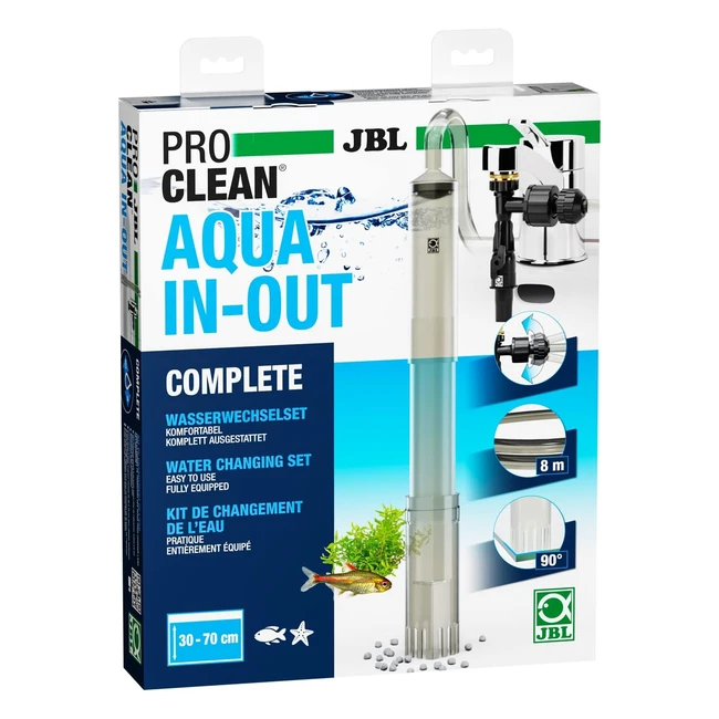JBL ProClean Aqua InOut Complete 6142100 - Wasserwechselset für Aquarien mit Bodenreiniger, Schlauch und Ansaugpumpe