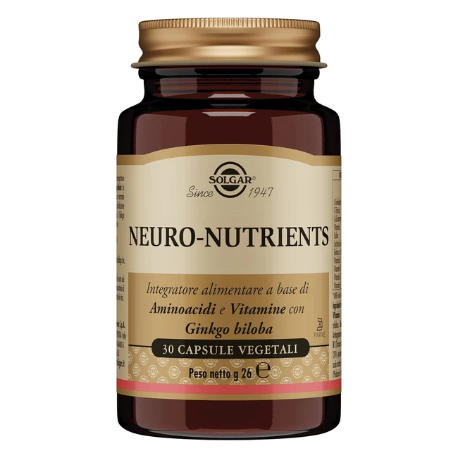 Solgar Neuro Nutrients Integratore Salute Mentale Capsula - Vitamine, Aminoacidi, Ginkgo