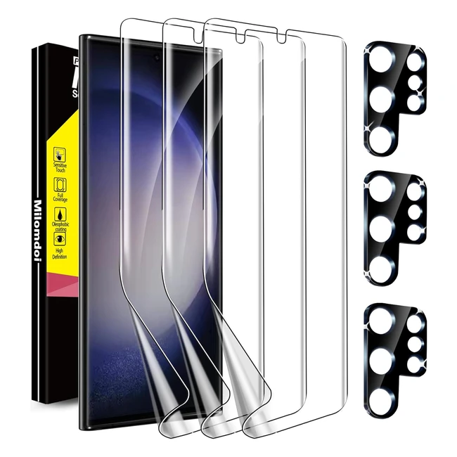 Protector de Pantalla Samsung Galaxy S23 Ultra 5G Milomdoi 33 Piezas TPU Cristal Templado Accesorios