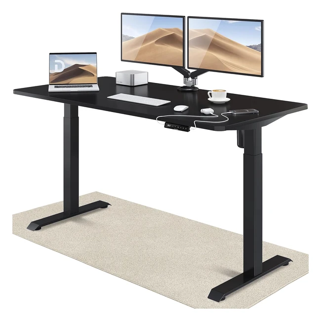 Desktronic Hhenverstellbarer Schreibtisch 160x80 cm - Stabiler Schreibtisch elektrisch - Standing Desk mit Touchscreen