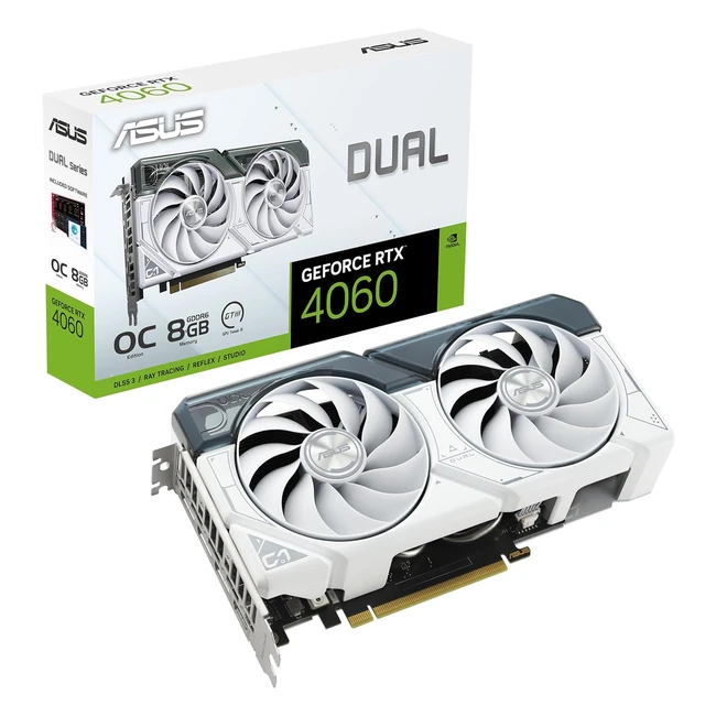 ASUS Dual GeForce RTX 4060 OC White Edition 8GB GDDR6 Gaming Graphics Card - NVIDIA RTX4060 DLSS3 PCIe 4.0