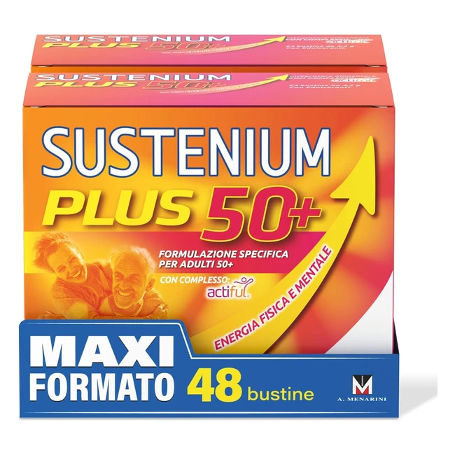 Sustenium Plus 50 Integratore Energizzante Adulti 50 - Actiful - Bipack 2 Confezioni