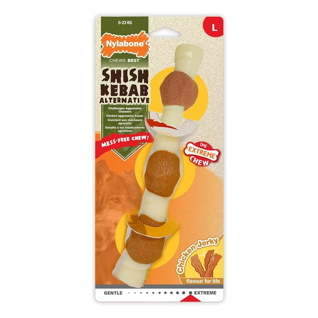 Nylabone Masticabile Shish Kebab Pollo 23kg - Giocattolo per Cani Potenti Masticatori