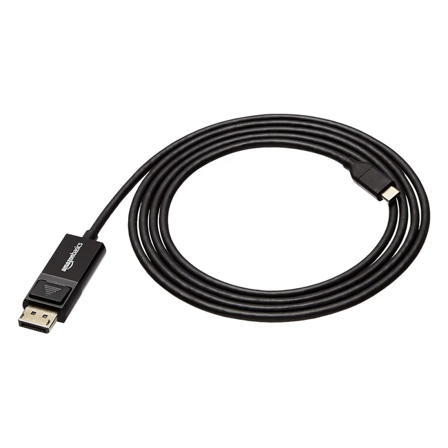 Amazon Basics DisplayPort to USB-C Kabel bidirektional 1,8m Schwarz - 4K Auflösung