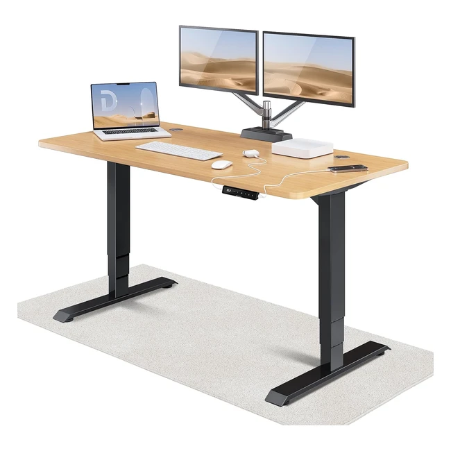 Desktronic HomePro Höhenverstellbarer Schreibtisch 160 x 80 cm Elektrischer Schreibtisch mit leisem Doppelmotor Touchscreen Hohe Traglast Bar Tisch