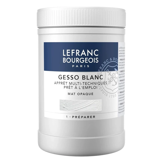 LeFranc Bourgeois Additif Gesso Blanc 1L - Préparez votre matériel avec facilité!