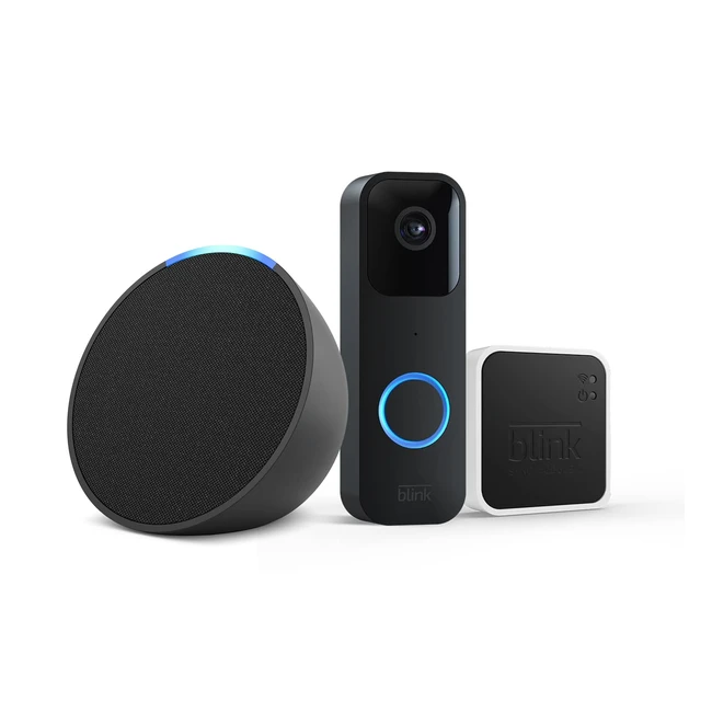 Blink Video Doorbell Schwarz - Sync Module 2 - Alexa-kompatibel - Smart Home Starterpaket