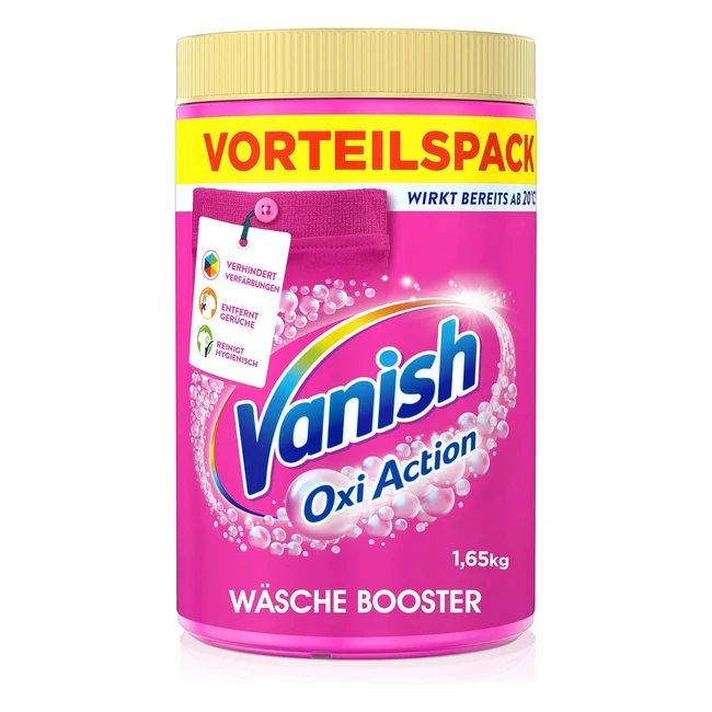Vanish Oxi Action Pulver Pink 1 x 165 kg Fleckenentferner und Wäsche-Booster Pulver ohne Chlor für bunte Wäsche