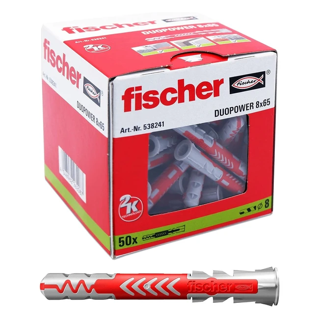 Fischer Duopower 8 x 65 Universal Dübel - Packung mit 50 Stück