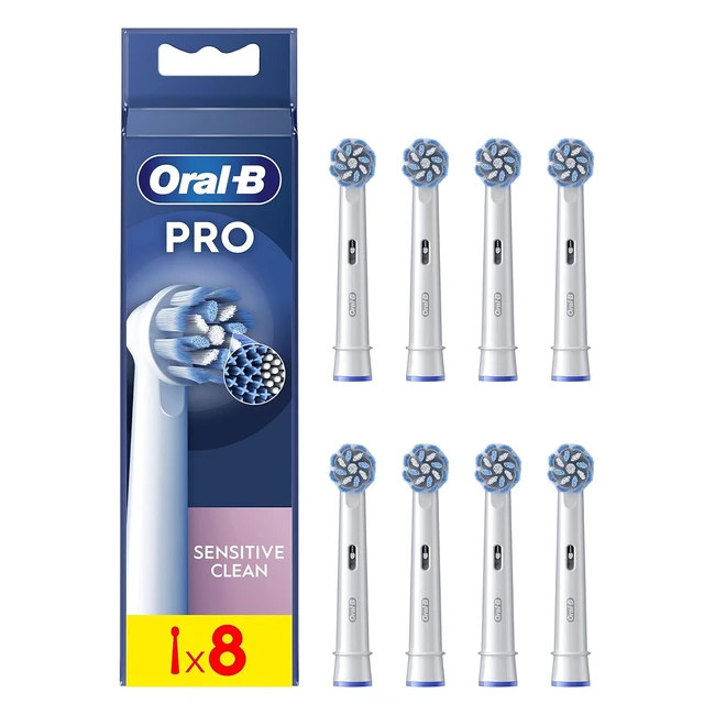 OralB Pro Sensitive Clean Recambios Cepillo Dientes Eléctrico Pack 8 Cabezales Blanco