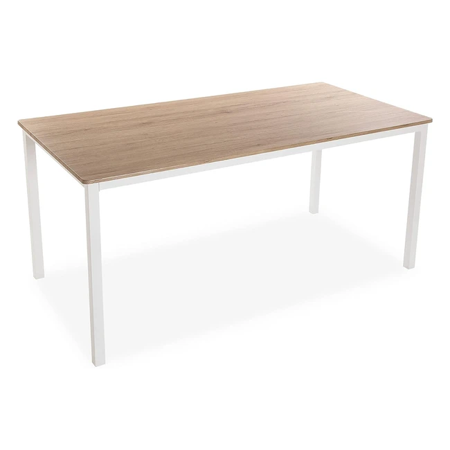 Tavolo da Pranzo Versa Amaia 79x80x160 cm Bianco Legno Metallo - Stile Industriale