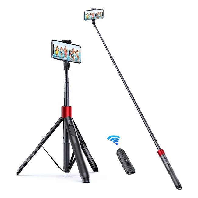 Palo Selfie Atumtek 150 cm 3 en 1 Trípode Bluetooth Rojo