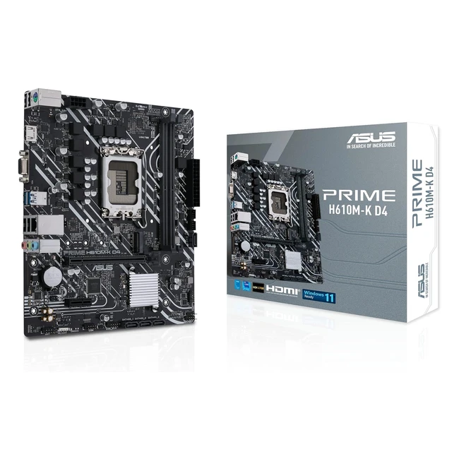 ASUS Prime H610MK D4 Gaming Mainboard Intel LGA 1700 DDR4 PCIe 4.0 M.2 RGB Header
