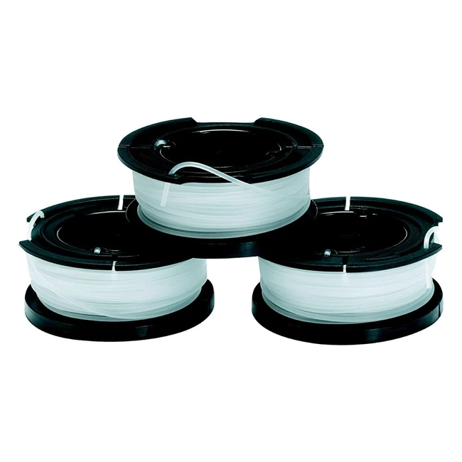 Pack de 3 Bobinas de Repuesto Black+Decker A6485XJ - Hilo de Nylon Transparente y Duradero