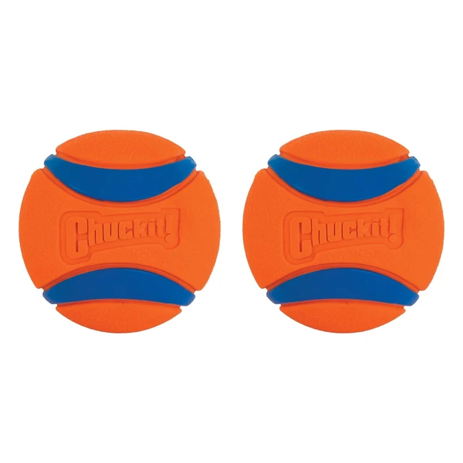 Chuckit Ultra Ball Dog Toy Durable High Bounce Floating Rubber Ball Launcher Compatible Medium Pack of 2