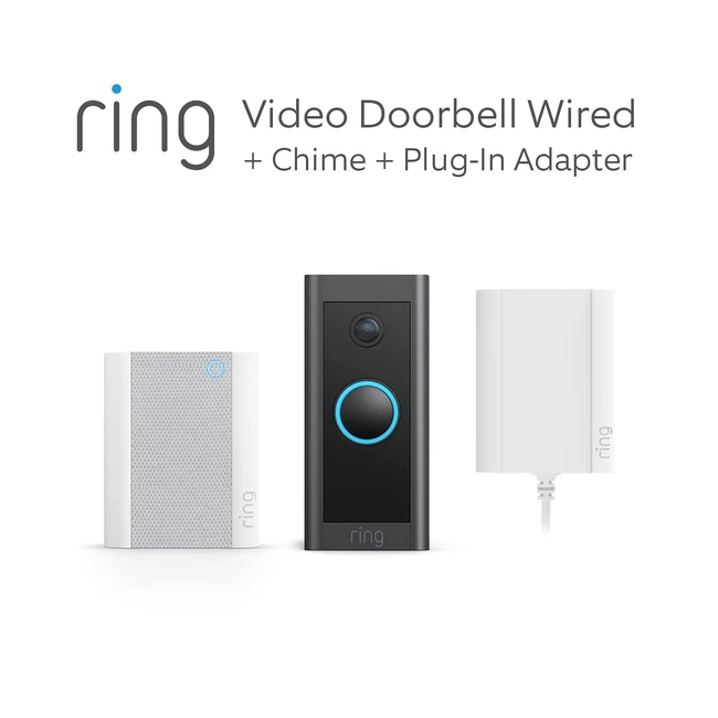 Ring Video Doorbell Wired 1080p HD Camera with Two-Way Talk and Motion Detection - Plugin Power