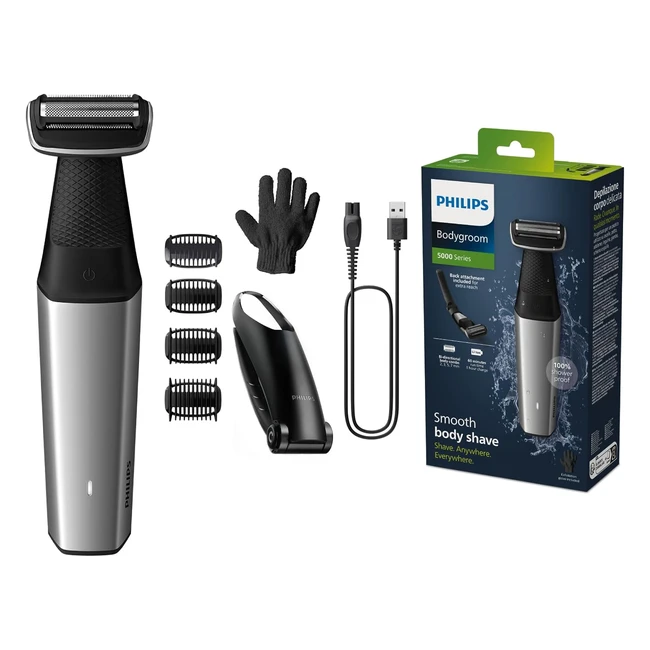 Philips Bodygroom Series 5000 - Showerproof Groin and Body Trimmer - Close and Comfortable Shave - Model BG502116
