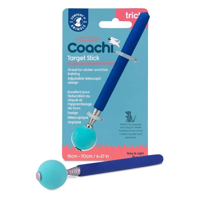 Target Stick Coachi Conception Télescopique avec Grande Balle Cible Accessoire pour Chien - Dressage au Clicker et Agilité