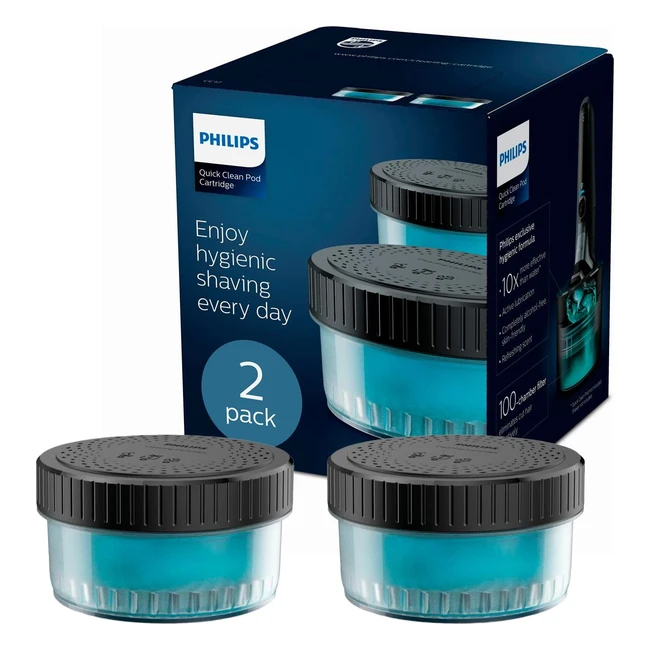 Philips Quick Clean Pod Replacement Cartridge for Electric Shaver 2-Pack CC1250 - Hygienic Shaving