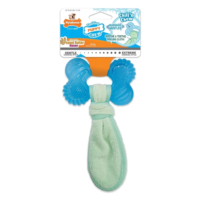 Nylabone Khlknochen für Welpen - Zahnpflegespielzeug - Sanft kauende Hunde - Erdnussbuttergeschmack